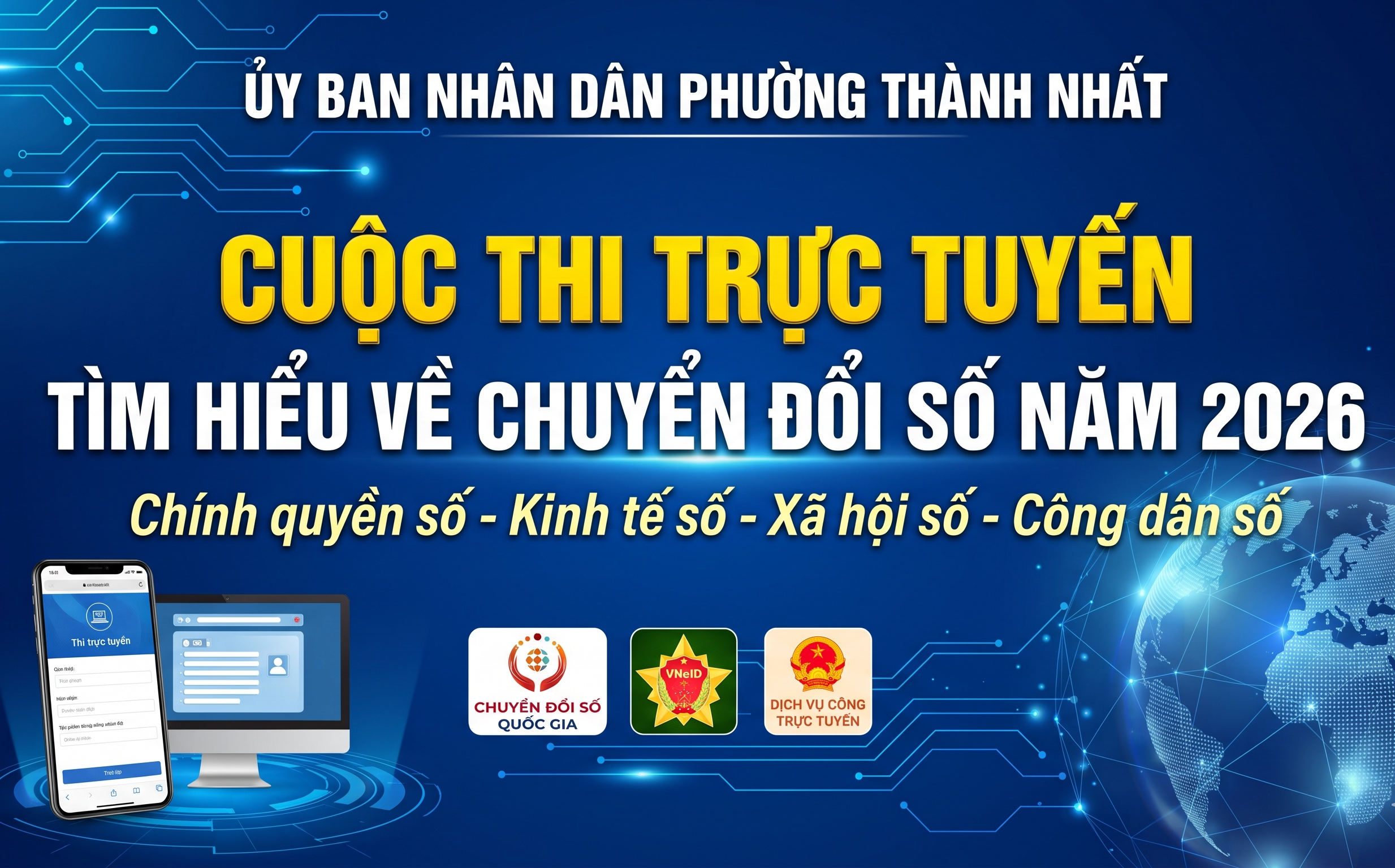 UBND PHƯỜNG THÀNH NHẤT: TỔ CHỨC CUỘC THI TRỰC TUYẾN TÌM HIỂU VỀ CHUYỂN ĐỔI SỐ NĂM 2026