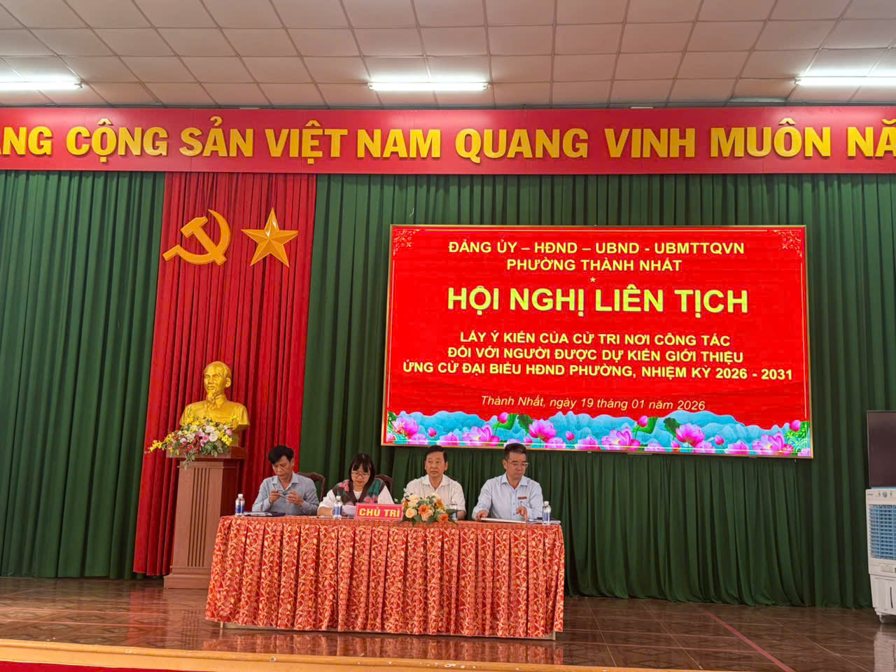 Hội nghị liên tịch Lấy ý kiến cử tri nơi công tác đối với người ứng cử đại biểu HĐND phường Thành Nhất khoá VII, nhiệm kỳ 2026 – 2031